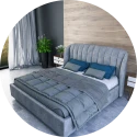 Bed sheet setup in customer bedroom